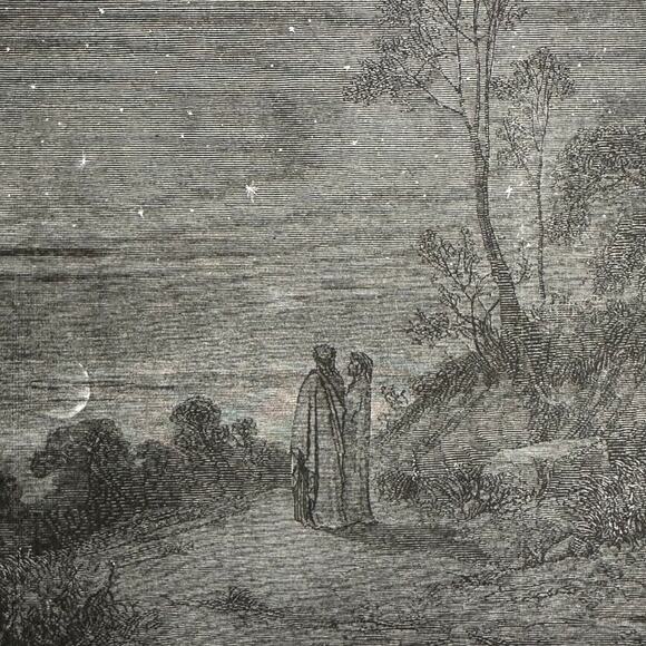 Gustav Dore, Onward We Moved, Day Departing, Divine Comedy Print ~ 250803-WH 705 - Picture 3 of 4